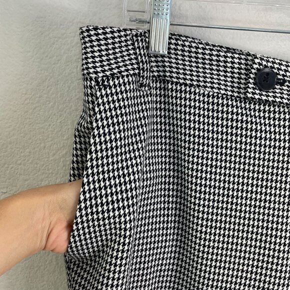 Maeve Anthropologie Womens 14 Houndstooth Wide Leg Pants Trousers - Picture 6 of 8